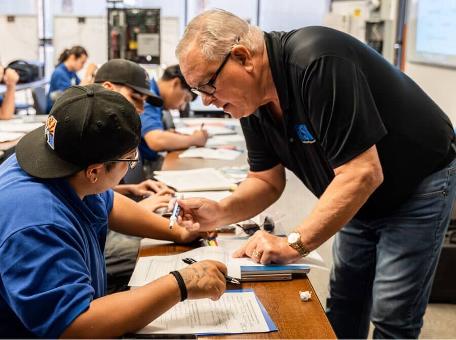 Teacher and student at RSI