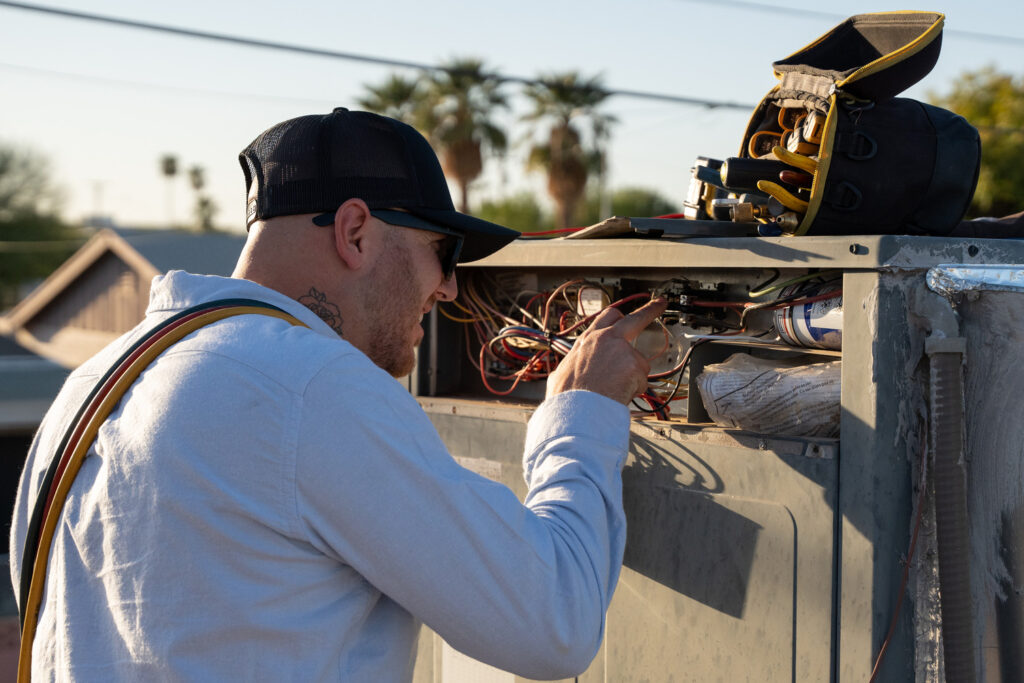 HVAC technician training in the field